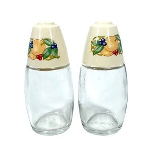 Vintage Corelle "Abundance" Glass Salt and Pepper‎ Glass Shakers by Gemco